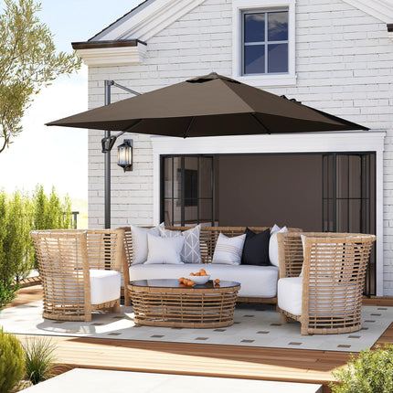 Patio Offset Parasol Umbrella - Tan
