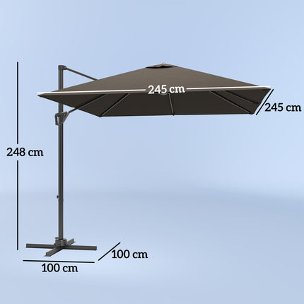 Patio Offset Parasol Umbrella - Tan