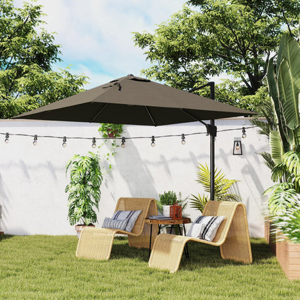 Patio Offset Parasol Umbrella - Tan