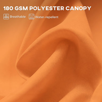 4.6m Double Canopy Garden Parasol with Crank Lift - Orange