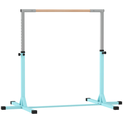 Height Adjustable Kids Gymnastics Horizontal Bar Junior Kip High Bar - Light Blue