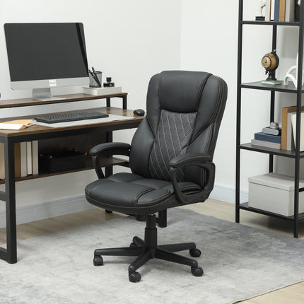 High Back Executive Office Chair, PU Leather Swivel Desk Chair with Tilt Functio