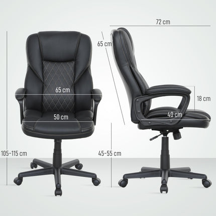 High Back Executive Office Chair, PU Leather Swivel Desk Chair with Tilt Functio