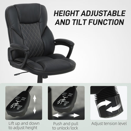 High Back Executive Office Chair, PU Leather Swivel Desk Chair with Tilt Functio