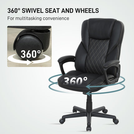 High Back Executive Office Chair, PU Leather Swivel Desk Chair with Tilt Functio