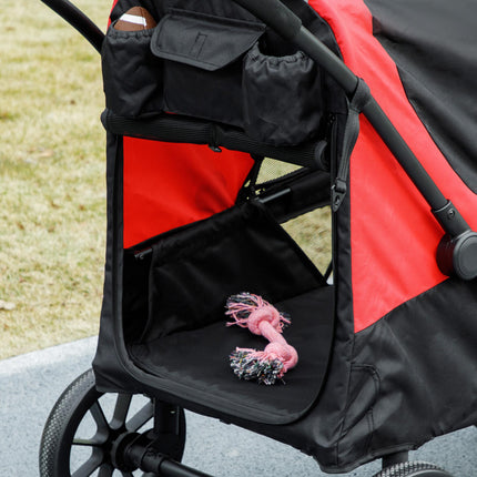 Foldable Pet Stroller for Large Dogs with Four Big Wheels, Shock-Absorbing Frame