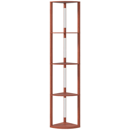 Corner Floor Lamp for Living Room Bedroom with Dimmable Warm White LED Light, Modern Tall Standing Lamp, Brown
