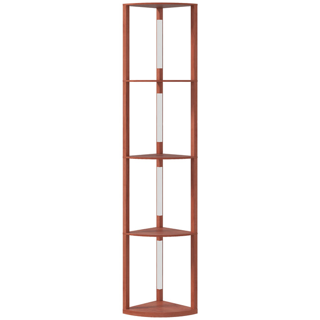 Corner Floor Lamp for Living Room Bedroom with Dimmable Warm White LED Light, Modern Tall Standing Lamp, Brown