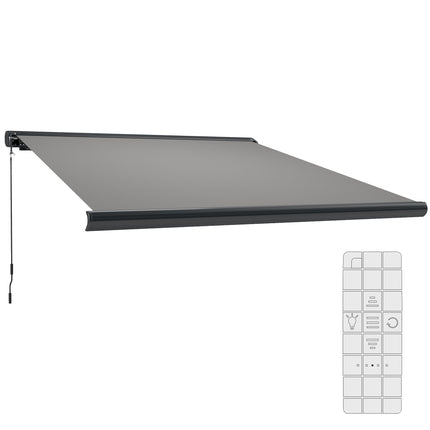 3.5 x 3 m Electric Awning, Aluminium Frame DIY Retractable Awning, UV50+ Sun Sha