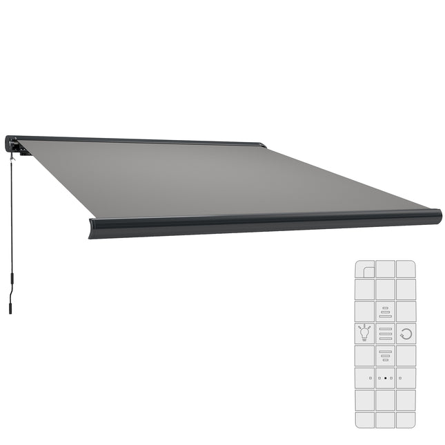 3.5 x 3 m Electric Awning, Aluminium Frame DIY Retractable Awning, UV50+ Sun Sha