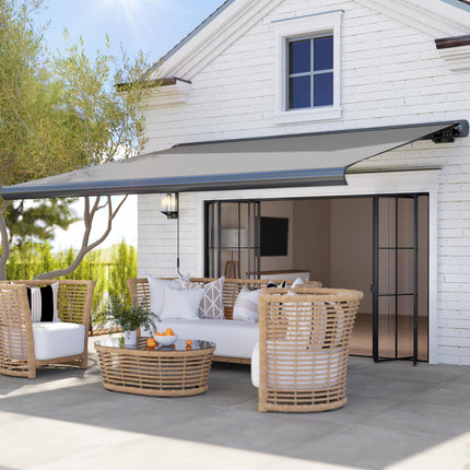 3.5 x 3 m Electric Awning, Aluminium Frame DIY Retractable Awning, UV50+ Sun Sha