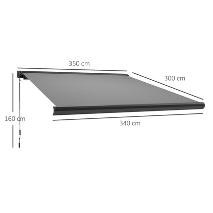 3.5 x 3 m Electric Awning, Aluminium Frame DIY Retractable Awning, UV50+ Sun Sha