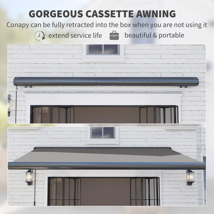 3.5 x 3 m Electric Awning, Aluminium Frame DIY Retractable Awning, UV50+ Sun Sha