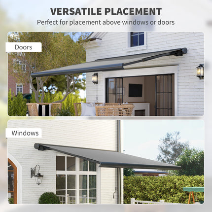 3.5 x 3 m Electric Awning, Aluminium Frame DIY Retractable Awning, UV50+ Sun Sha