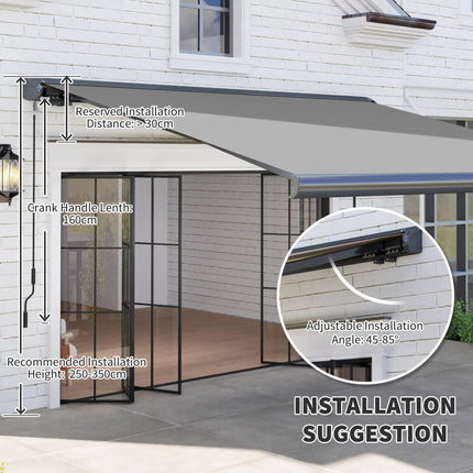 3.5 x 3 m Electric Awning, Aluminium Frame DIY Retractable Awning, UV50+ Sun Sha