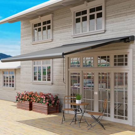 3.5 x 3 m Electric Awning, Aluminium Frame DIY Retractable Awning, UV50+ Sun Sha
