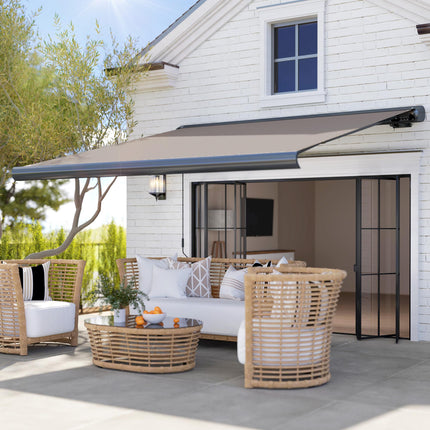 3 Metre Electric Retractable Awning with Aluminium Frame - Light Grey
