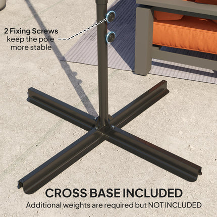 2.5m Rotating Cantilever Parasol with Base - Orange