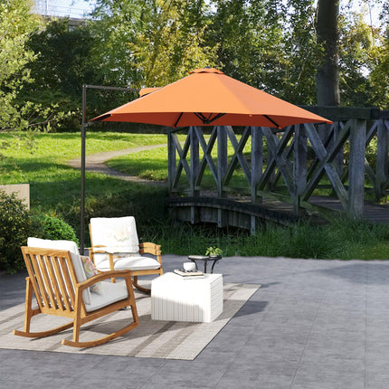 2.5m Rotating Cantilever Parasol with Base - Orange