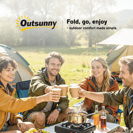 Height Adjustable Folding Camping Table with Storage Basket - Black