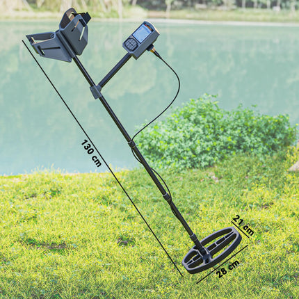 Metal Detector for Adults and Beginners with IP68 Waterproof Coil, 5 Modes, Pinpoint & Memory, Backlit LCD Display - Dark Grey