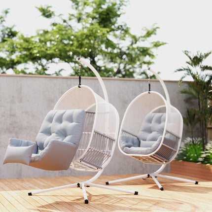Hanging Egg Chair, with Cushion - Light Grey