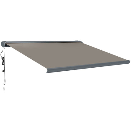 4 Metre Full Cassette Electric Retractable Awning with Remote Control - Light Grey