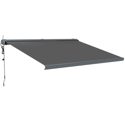 4 Metre Full Cassette Electric Retractable Awning Set - Dark Grey