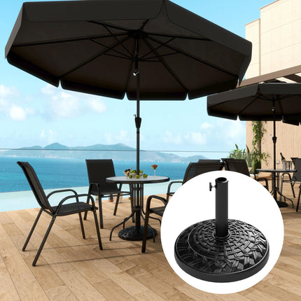 12kg Heavy Duty Resin Parasol Base for 38mm & 48mm Poles - Black