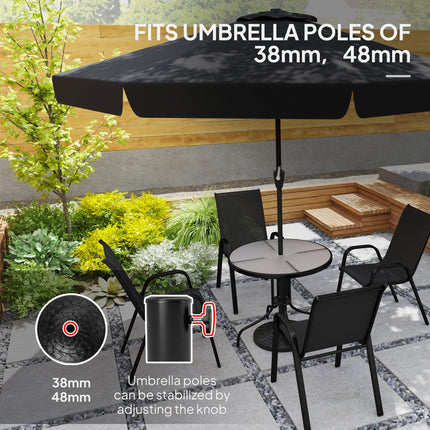 12kg Heavy Duty Resin Parasol Base for 38mm & 48mm Poles - Black