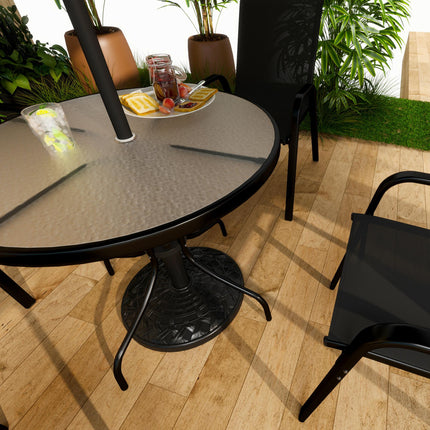 12kg Heavy Duty Resin Parasol Base for 38mm & 48mm Poles - Black