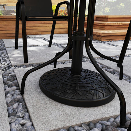 12kg Heavy Duty Resin Parasol Base for 38mm & 48mm Poles - Black