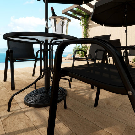 12kg Heavy Duty Resin Parasol Base for 38mm & 48mm Poles - Black