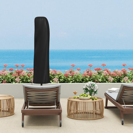 3 Metre Garden Cantilever Parasol with Cover and Wind Protection Strap - Khaki