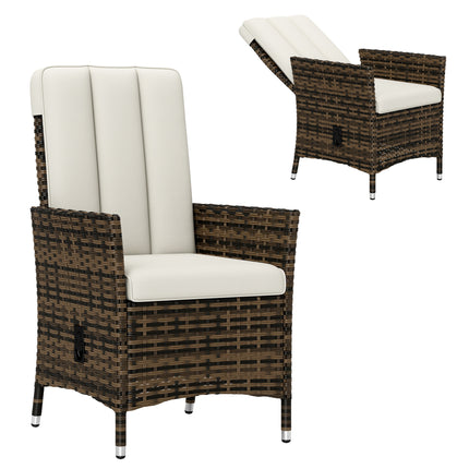 105°-150° Reclining Rattan Chair - Cream