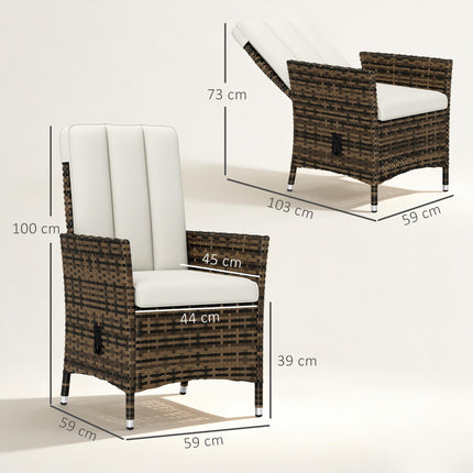 105°-150° Reclining Rattan Chair - Cream