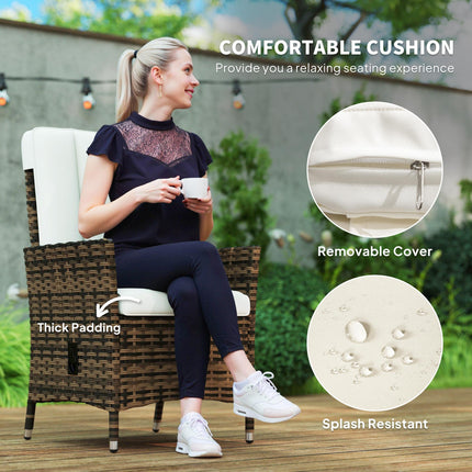 105°-150° Reclining Rattan Chair - Cream