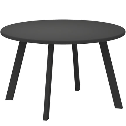 70cm Round Outdoor Coffee Table with Metal Frame and Non-Slip Pads - Black