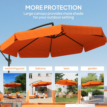 2.7m Garden Cantilever Banana Parasol - Orange
