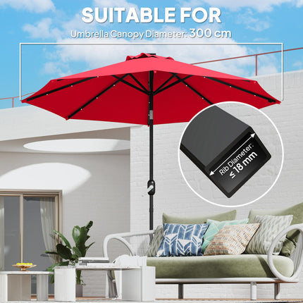 3 m Replacement Parasol Canopy with Top Vent, UPF 50+ Garden Parasol Replacement