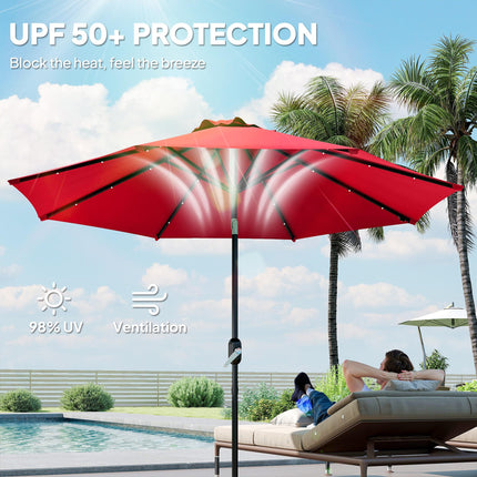 3 m Replacement Parasol Canopy with Top Vent, UPF 50+ Garden Parasol Replacement