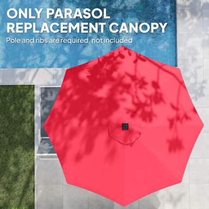 3 m Replacement Parasol Canopy with Top Vent, UPF 50+ Garden Parasol Replacement