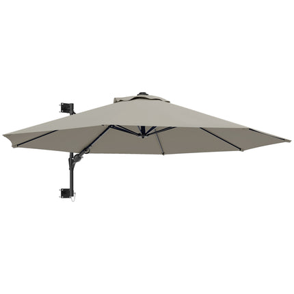 3(m) Wall-Mounted Parasol Shade, with Handle - Light Grey