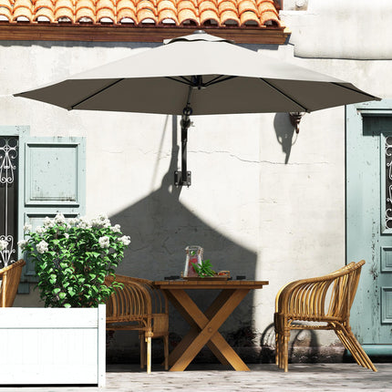 3(m) Wall-Mounted Parasol Shade, with Handle - Light Grey