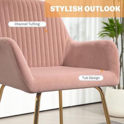 Modern Arm Chair Set of 2 Upholstered Accent Chair with Metal Base for Living Ro