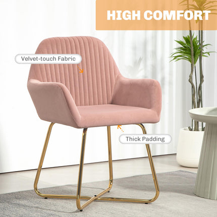 Modern Arm Chair Set of 2 Upholstered Accent Chair with Metal Base for Living Ro