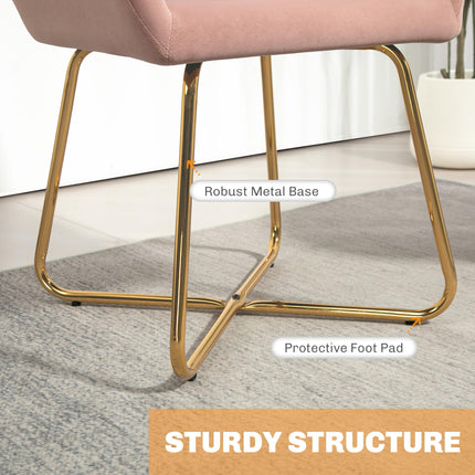 Modern Arm Chair Set of 2 Upholstered Accent Chair with Metal Base for Living Ro