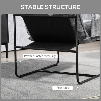 Minimal Padded Accent Chair, with Pockets - Grey
