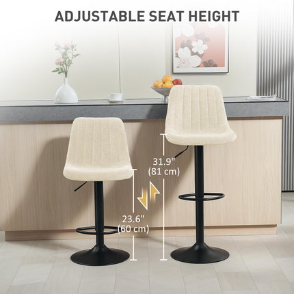 Set of Two Chenille-Feel Tub Bat Stools - Beige