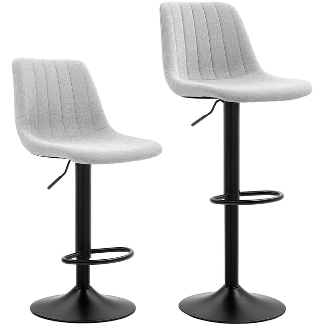 Set of Two Chenille-Feel Tub Bat Stools - Grey